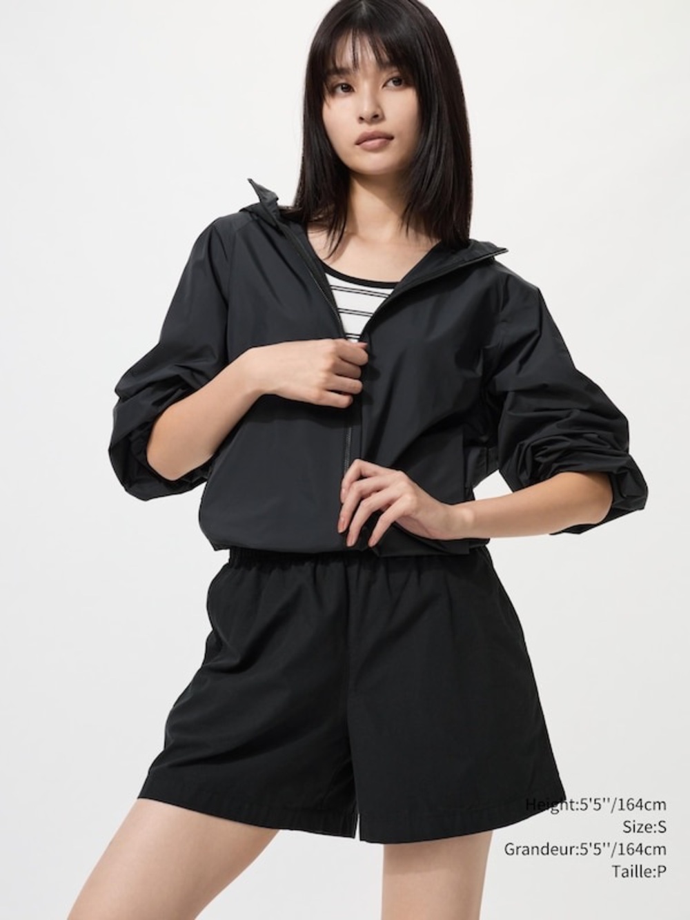 UNIQLO black cotton easy shorts